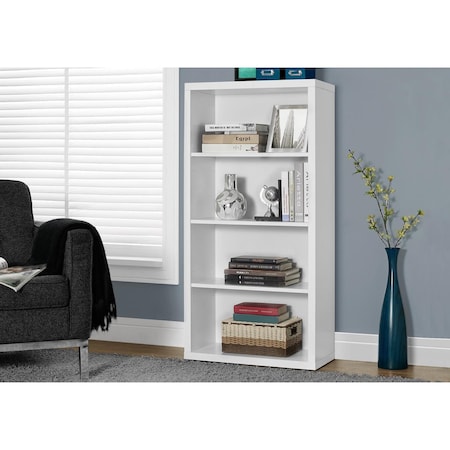 Gfancy Fixtures 47.5 in. White Particle Board & MDF Bookshelf with Adjustable Shelves GF3708080